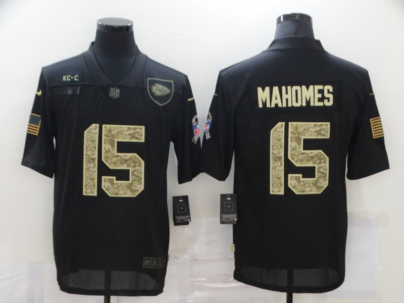 Men's Kansas City Chiefs #15 Patrick Mahomes Black Jersey